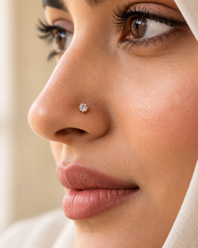 Gold-Plated Stainless Steel Nose Studs